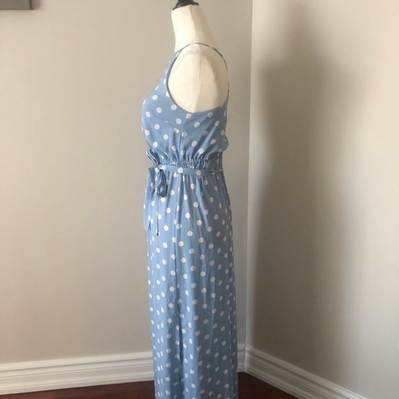 Ann Taylor Blue Polka Dot Maxi Dress - Picture 6 of 8